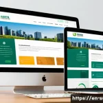 지속가능성 컨설팅 신규 고객 유치 전략 - A modern, professional sustainability consulting website homepage displayed on a desktop and mobile ...