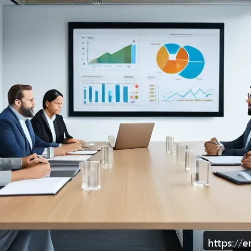 지속가능성 컨설턴트 협상력 강화 팁 - A diverse group of professionals and community members engaged in a negotiation meeting in a modern ...