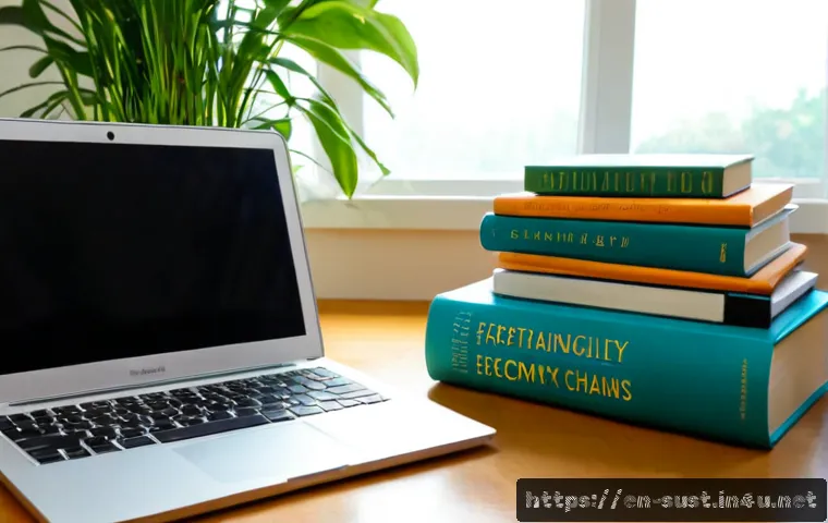 지속가능성 컨설턴트를 위한 독서 리스트 - Photorealistic editorial scene for a sustainability consultant reading list, a diverse professional ...